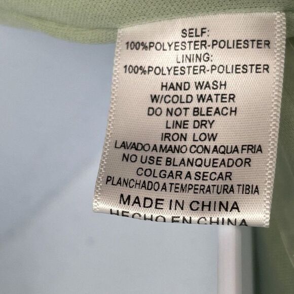 Listicle Floral Print Chiffon Ruffle Wide Leg V-Neck Jumpsuit Green Medium - Picture 11 of 11